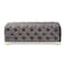 Baxton Studio Avara Gray Velvet Upholstered Gold Finished Tufted Bench Ottoman 154-9370 - alternate 3
